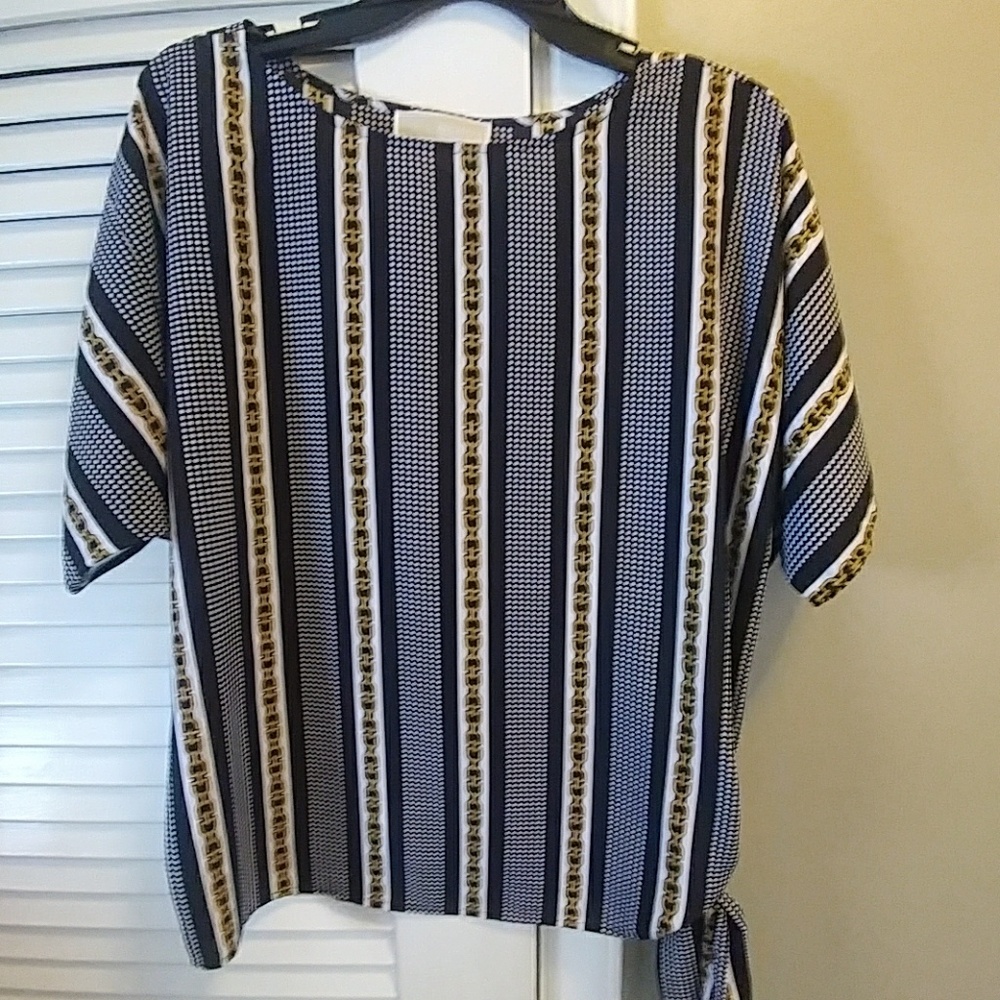 Michael Kors boat neck side tie top